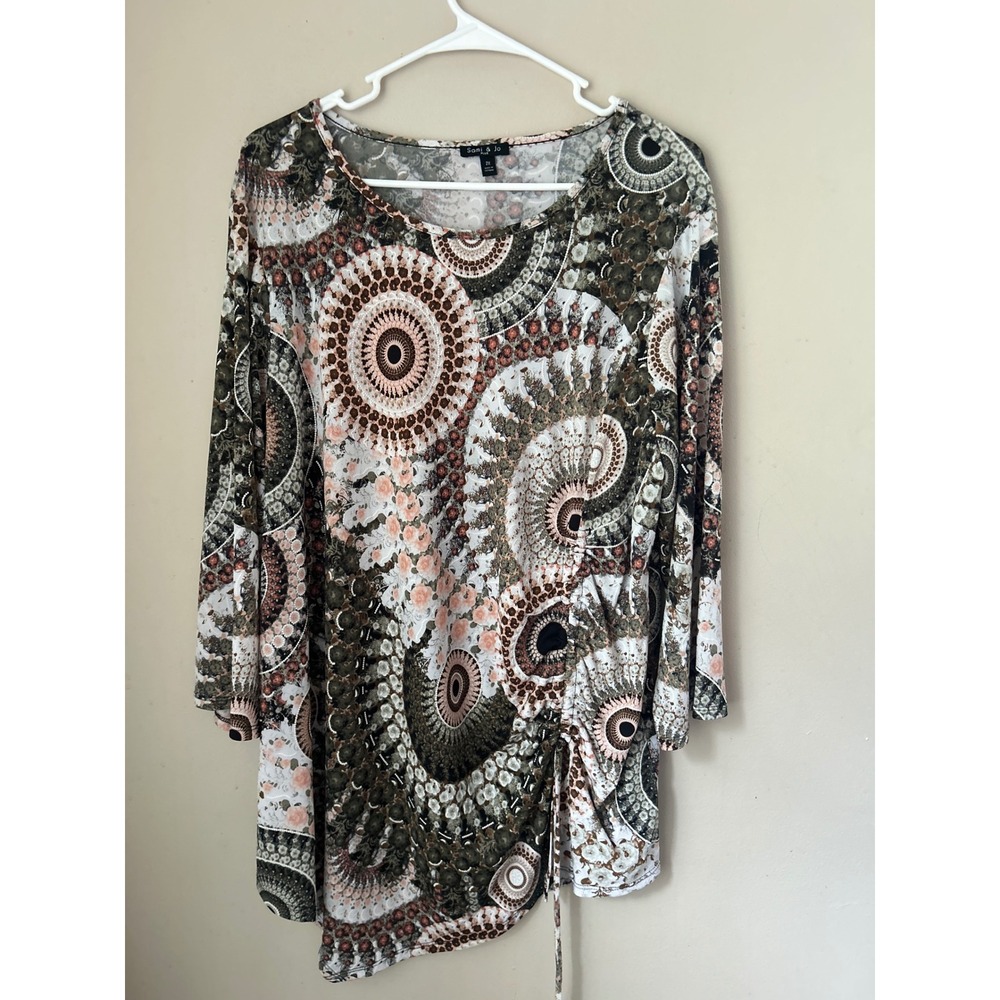 Y2K Sami & Jo Plus Size 2X Tunic Top Abstract Boho IndieSleeze Grunge